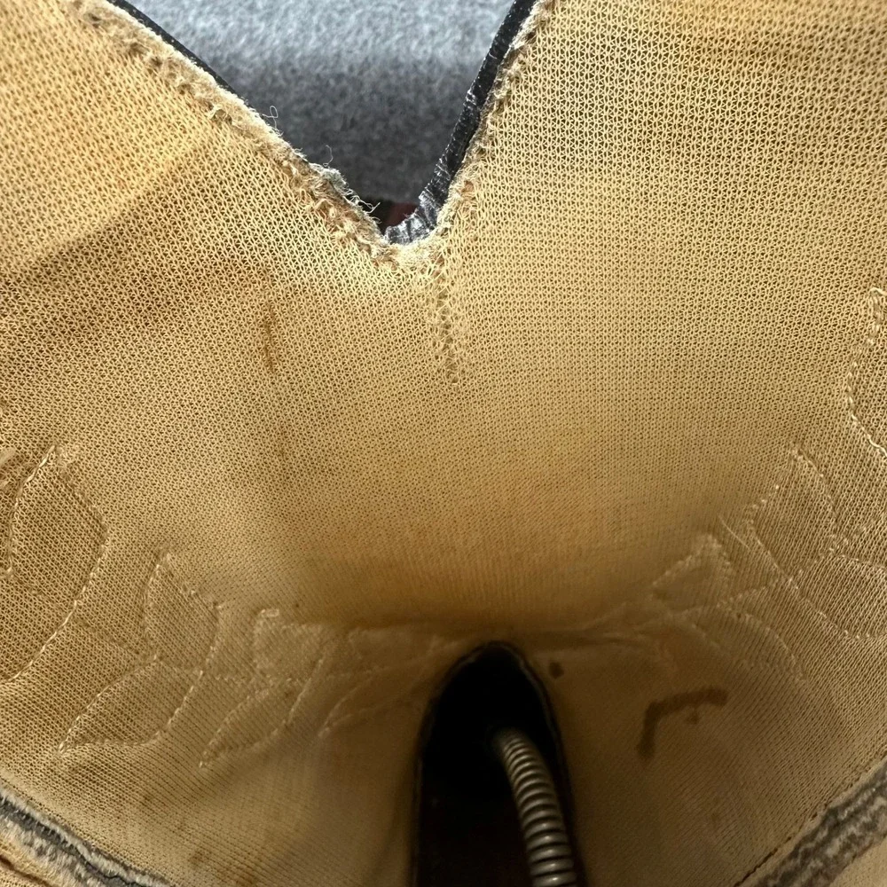 Vtg 80s Wolverine Grey Suede Western Cowgirl Boots Womens Sz 7 Leaf #1956 - Picture 12 of 14